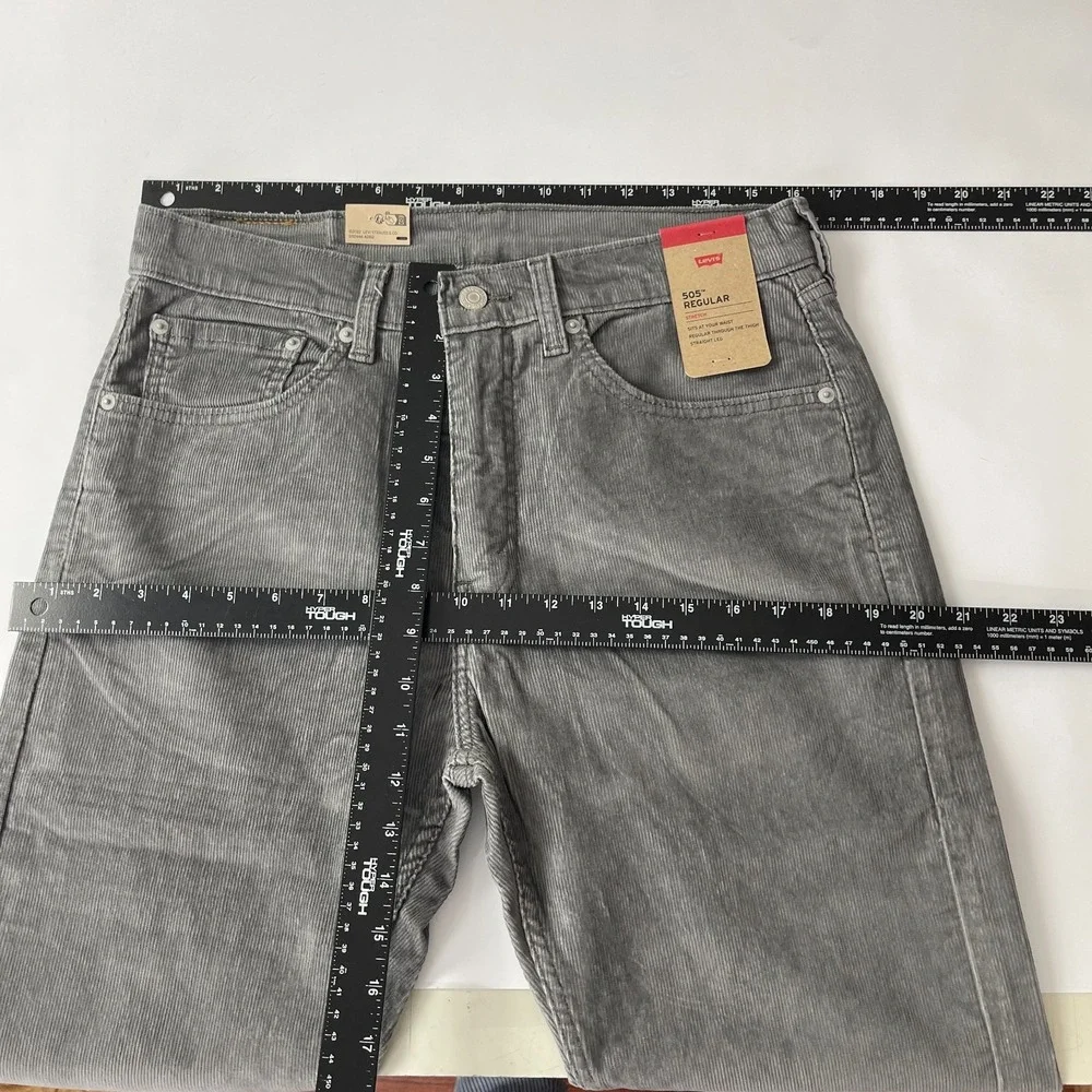 Levi's Pants Men's 32x32 Gray 505 Corduroy Pinwale Regular Fit Straight Preppy